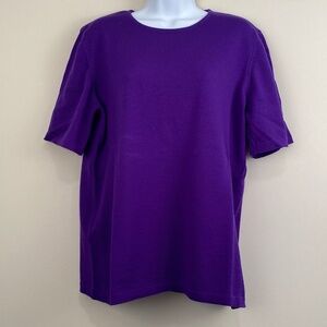 90s Escada Margaretha Ley Purple Wool Shell Top | 44 EU